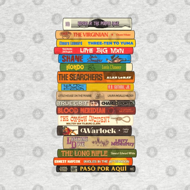 Classic Westerns Books Stack by darklordpug